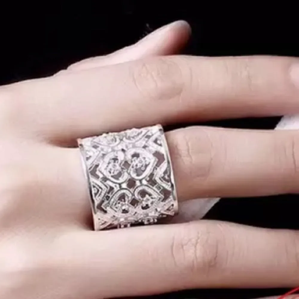 The Paris crystal accented heart cuff open ring